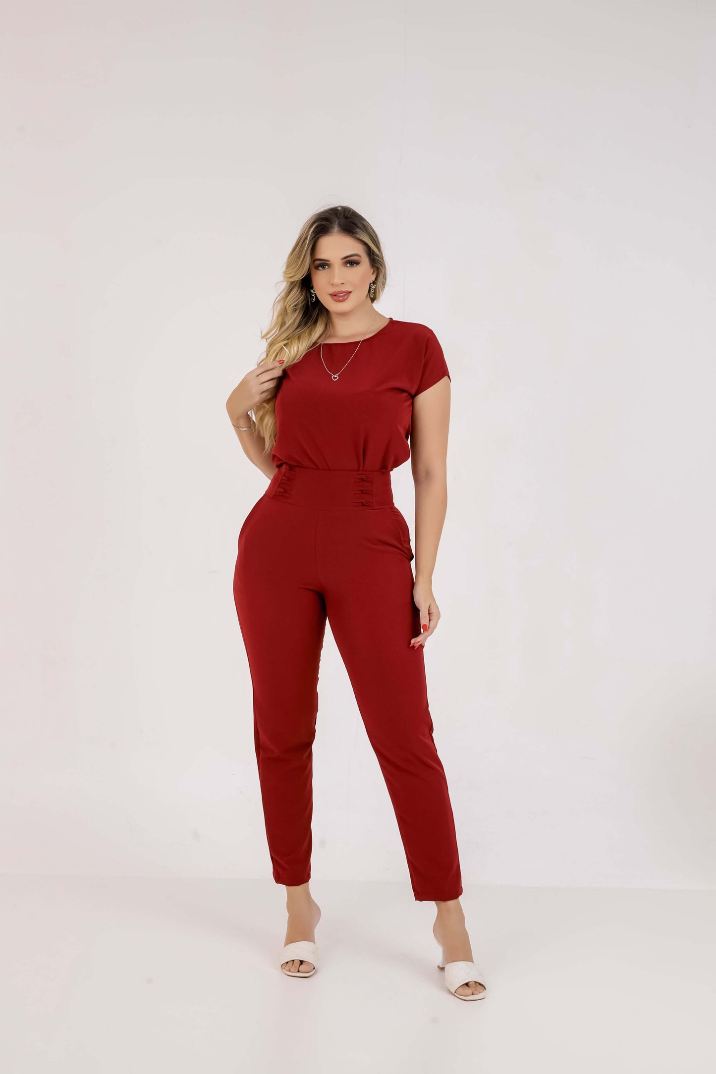 Conjunto Calça Com Blusa Social Feminino Plus Size