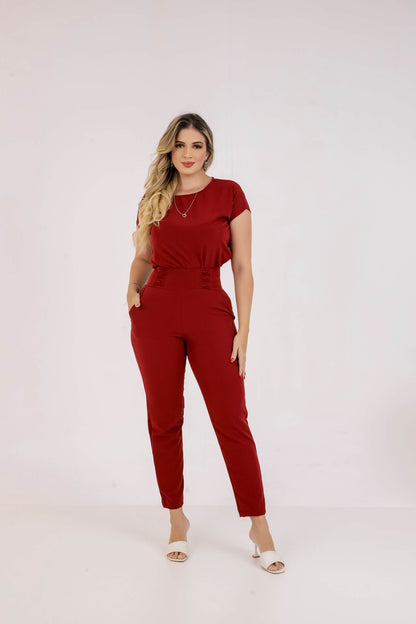 Conjunto Calça Com Blusa Social Feminino Plus Size