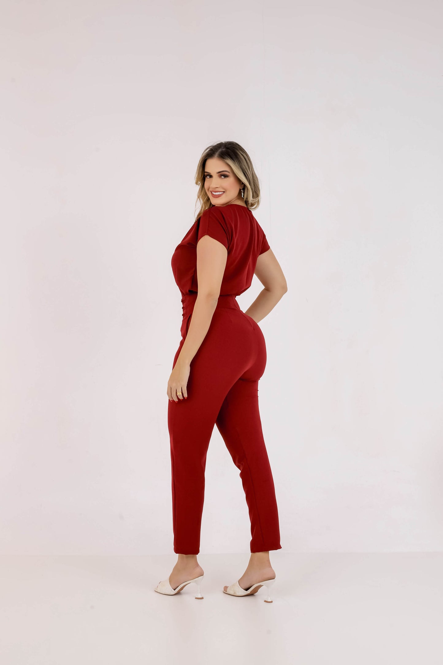 Conjunto Calça Com Blusa Social Feminino Plus Size