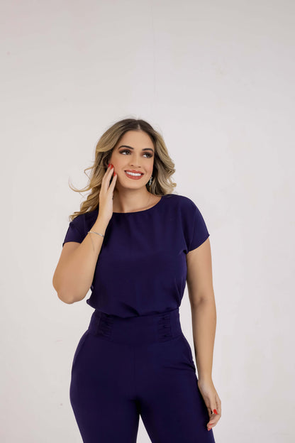 Conjunto Calça Com Blusa Social Feminino Plus Size