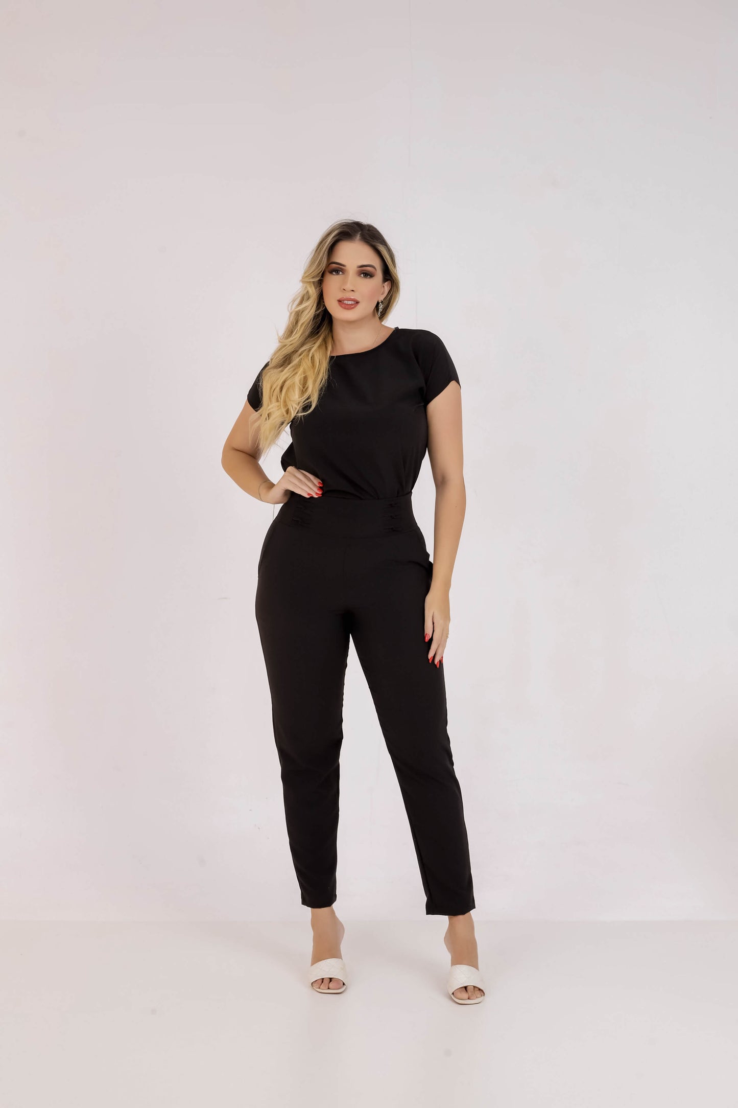 Conjunto Calça Com Blusa Social Feminino Plus Size